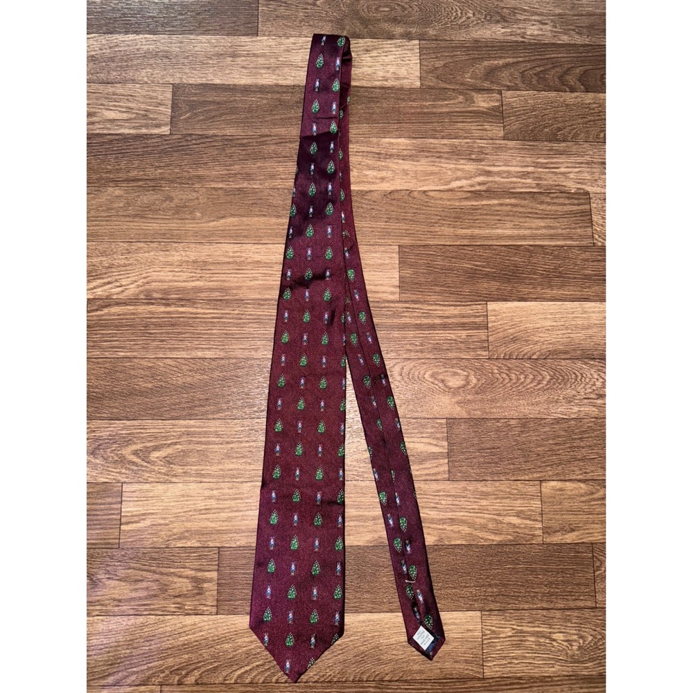 Aquascutum Necktie Silk Handmade Novelty Christmas Tree & Soldier‎ Pattern